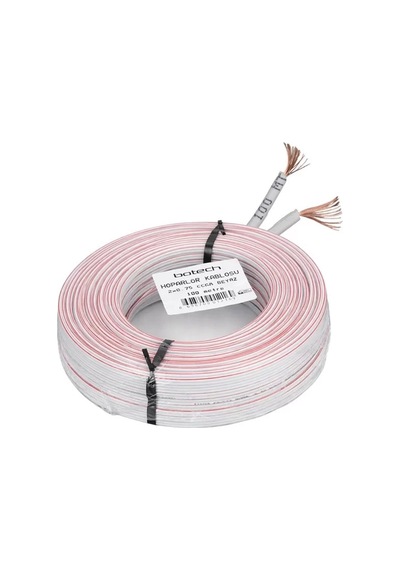 Sh Botech 2x0.75mm Ccam 48 Tel Beyaz Kırmızı Kodlu 100 Metre Cca Hoparlör Kablosu Najmaddin