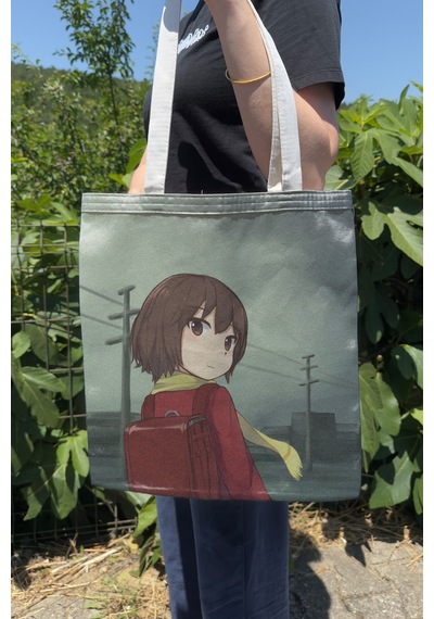 Zipzap Erased V2 Yazlık Kışlık Çift Taraflı Kanvas Baskı Bez Çanta Anime Çantası