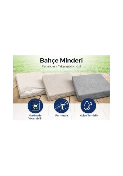 Bahçe Minderi - Fermuarlı Yıkanabilir Kılıf Gri, 00127-r14 Diğer
