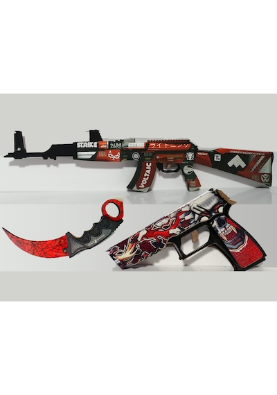 Ahşap Cs-Go Blood Sports Set3 Ak 47 Tüfek Tabanca ve ...