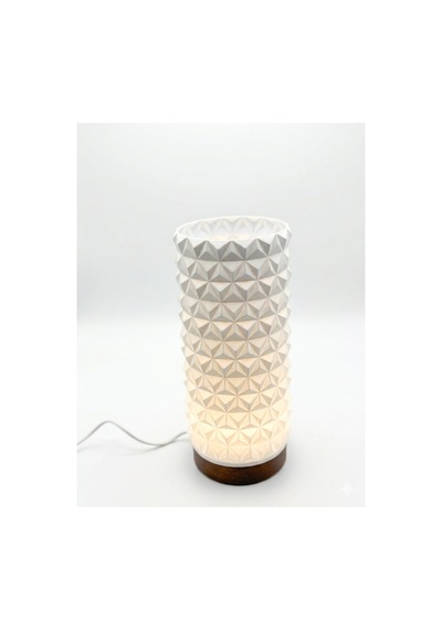3d Geometrik Tasarım Dekoratif Abajur Modern Masa Lambası Minimalist Gece Lambası 26 Cm Kahve