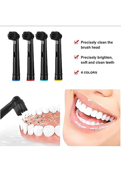 5D New White Oral B Uyumlu Charchoal Clean Yedek Başlık