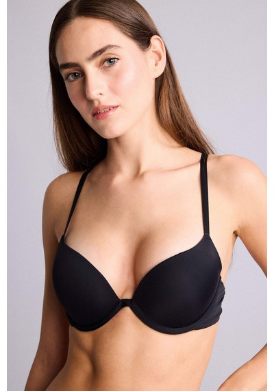 Defacto Micro Kaplı Full Push Up Balenli Tişört Bra T8478az26spbk81 Siyah-bk81