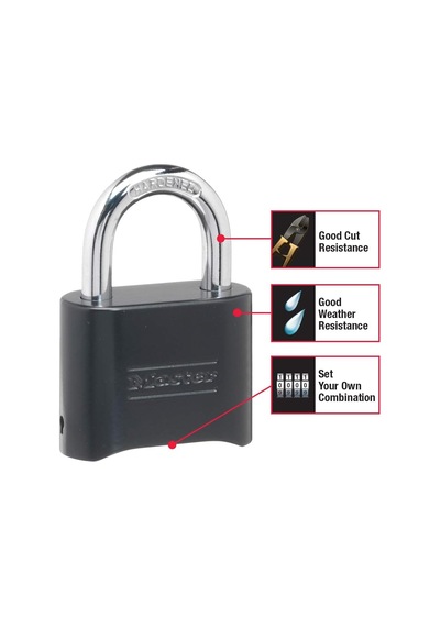 Master Lock Siyah Şifreli Kilit, Özelleştirilebilir Combo Asma Ki