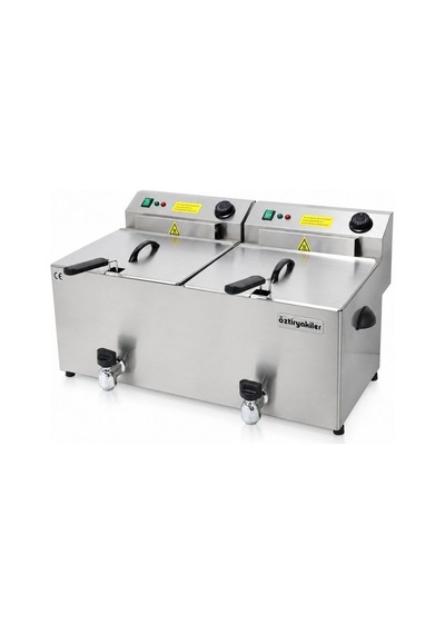 Öztiryakiler Of10ds Elektrikli Tahliye Vanalı 10+10 Litre Fritöz 220v