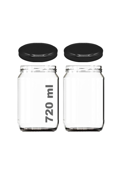 720 Ml Metal Kapaklı Bal Kavanozu 720 Cc Şeffaf Konserve Kavanoz 2 Adet 1 Kg Bal Alır Siyah Çok Renkli