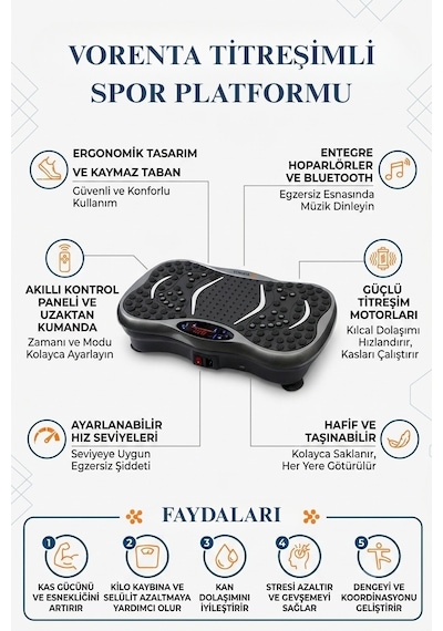 Fit Plus Yüksek Titreşimli 5 Programlı Spor Kondisyon Aleti Ve Egzersiz Aleti