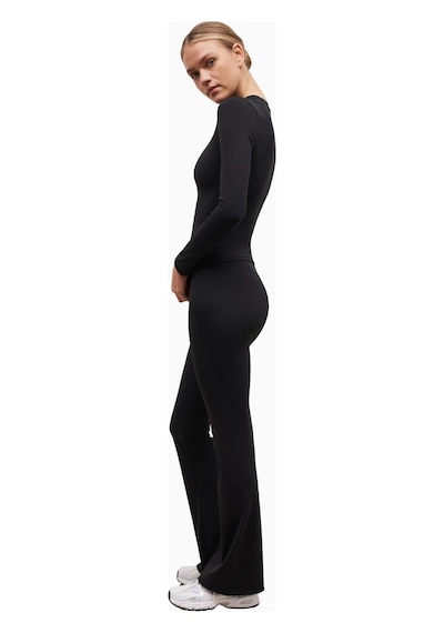 Because Of Alice Base Sculpting Flared Leggings Şekillendirici Yüksek Bel Bol Paça Kadın Tayt Siyah