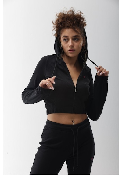 Playsportswear Kaşkorse Siyah Fitilli Eşofman Takımı Siyah