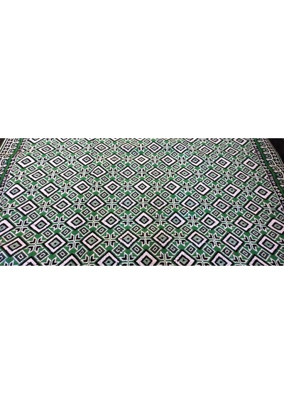 Algelsineve Yeşil Baklava Desen 3 Mekik Kalın Kilim