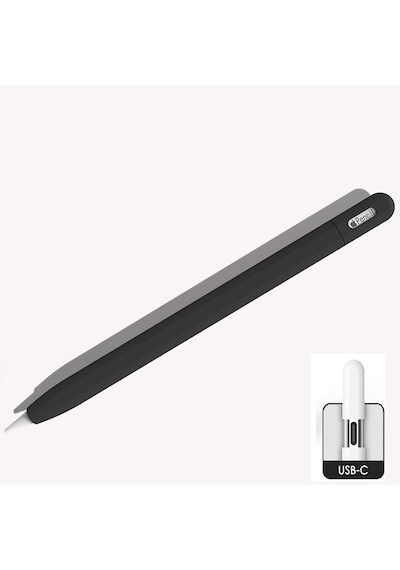 Apple Pencil Usb-c İçin Uyumlu Koruyucu Esnek Silikon Kılıf Kalem Değildir Siyah