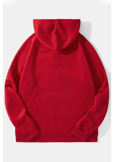 Uyguntarz Unisex Boston Baskılı Sweatshirt Kırmızı