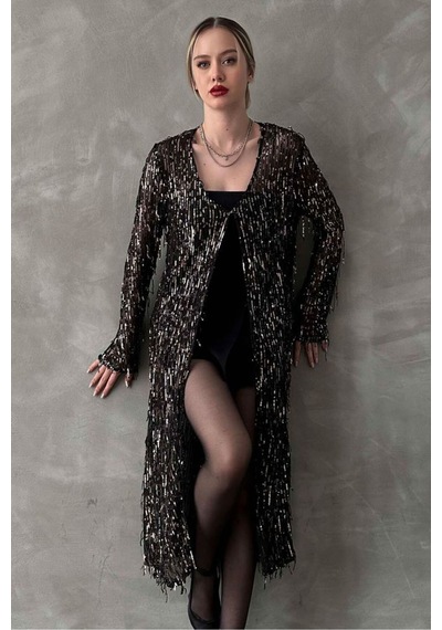 Verymoda Uzun Hırka Vmf1618 Siyah Gold