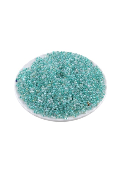 08 Kum Boncuk İçten Boyalı Koyu Turkuaz 3 Mm 100 Gr 6000 Adet