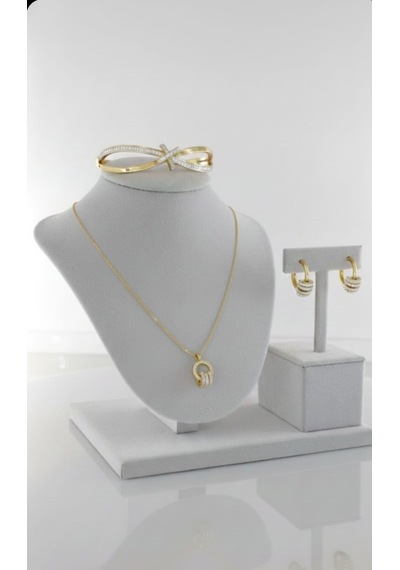 Periliçe Gold Çelik Takı Seti Gümüş - Rose Gold