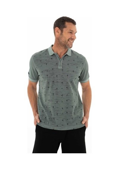 AR-MA Arma Erkek Regular Fit Parça Boyama Polo Yaka Tişört Y25374376101 Yeşil