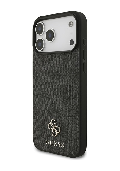 Apple iPhone Uyumlu 18 Pro Max Kılıf Guess  Lisanslı M-safe Şarj Özellikli Small 4g Classic Kapak Siyah