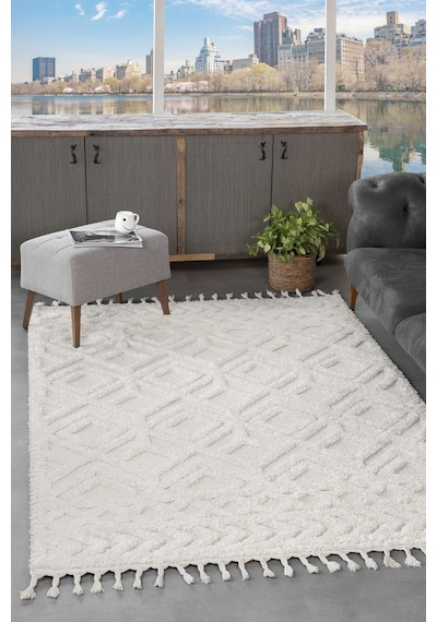 Mariesse Home Elit Bukleli Yumuşak Peluş Post Shaggy Çocuk Odası Oturma Odası Salon Mutfak Halısı 0c830a Krem