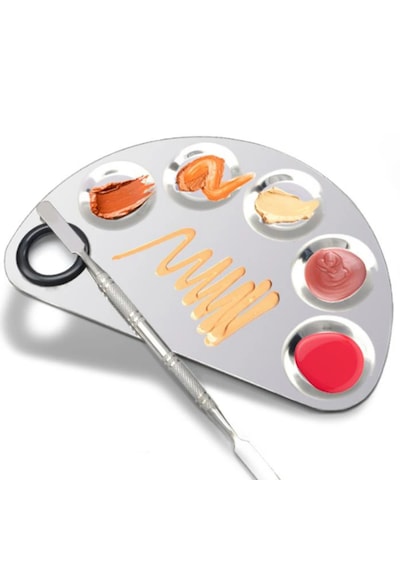 Mecno Beauty MB-PLT-001 Paslanmaz Çelik Fondöten Karıştırma Paleti