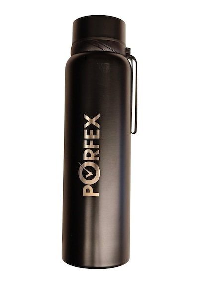 Porfex Sıcaklı Göstergeli Siyah Termos 1lt. Beyaz