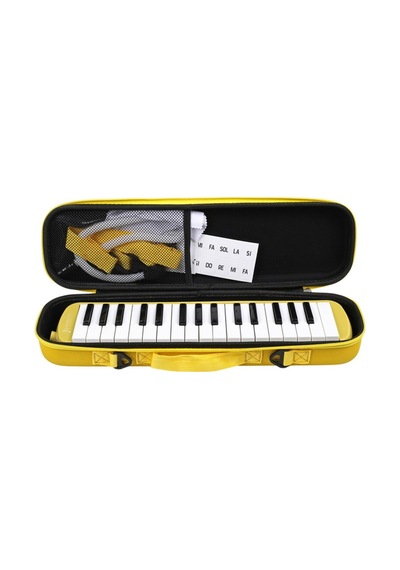 32 Tuşlu Özel Oval Çantalı Sarı Melodika Yedek Ağızlıklı