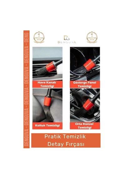 Detayfırçası Profesyonel Motor Jant İç Dış Bakım Klima Havalandırma Temizlik Detay Fırçası Seti 5+1