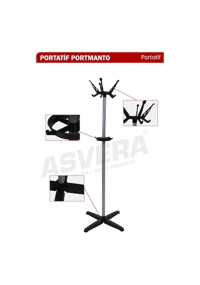 Asvera 33-006 Portatif Ayaklı Portmanto Askılık - Ekonomik Demonte Elbise Ve Şapka Askısı Karışık Asvera 33-006 Portatif Ayaklı Portmanto Askılık - Ekonomik Demonte Elbise Ve Şapka Askısı Karışık