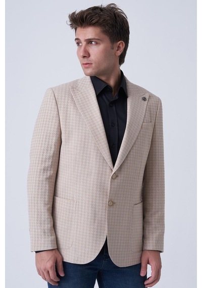White Stone Alcácer Do Sal C4015 Slim Fit 6 Drop Ceket Desenli DESENLİ