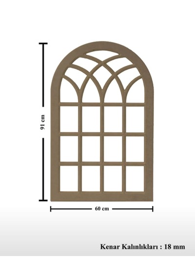 Ahşap Mdf Boyanabilir Dekoratif 4 Lü Duvar Aynası