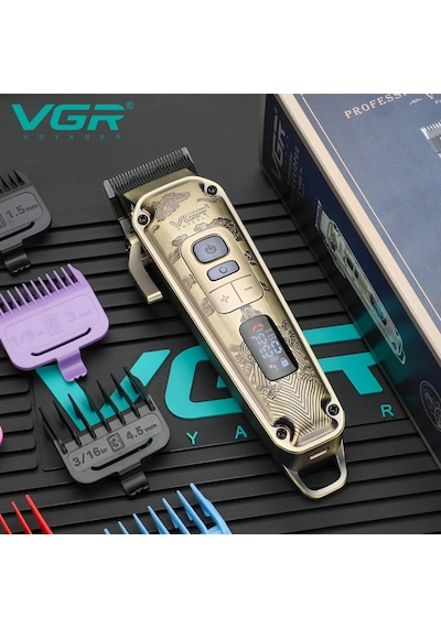 Vgr V-005 Profesyonel Saç Kesme ve Tıraş Makinesi Renkli Taraklı Tam Set