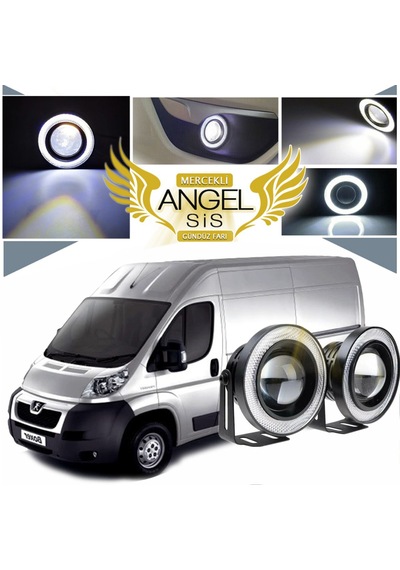 Peugeot Boxer Uyumlu, Universal Mercekli Led Sis Farı, 76mm Beyaz Renk