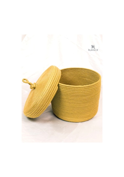 Mavaux Çok Amaçlı,kapaklı 20cm-26cm Büyük Boy,sepet, Jüt, Hasır, Dokuma Sepet, Düzenleyici Jüt