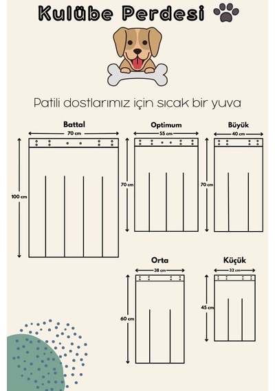 Buycobox Köpek Kulübesi Kapı Perdesi Battal