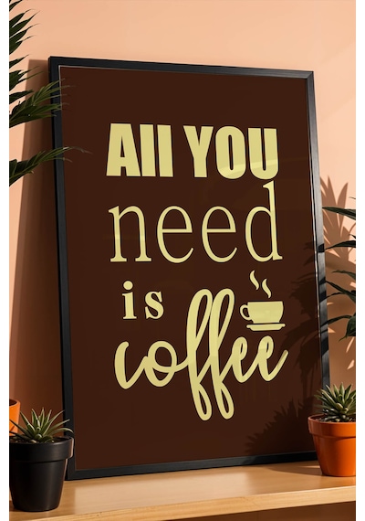 Retro All You Need İs Coffee Tasarım Çerçeveli Tablo - Modern Mutfak Ve Kahve Köşesi Duvar Dekoru Siyah Retro All You Need İs Coffee Tasarım Çerçeveli Tablo - Modern Mutfak Ve Kahve Köşesi Duvar Dekoru Siyah
