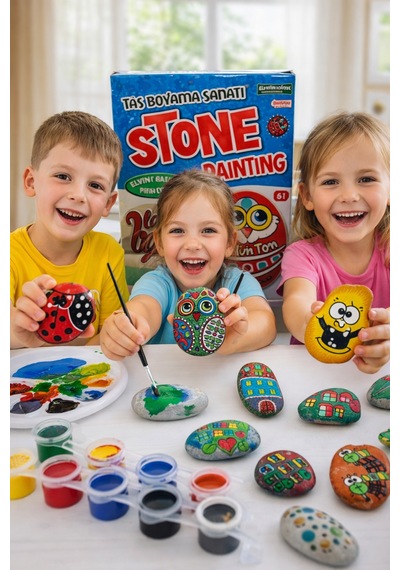 Stone Painting Taş Boyama Sanatı Renkli, Eğlenceli Ve Yaratıcı Hobi Seti