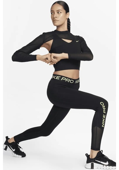 Nike Pro Dri Fit Mid Rise Full Length Leggings Kadın Antrenman Taytı Siyah