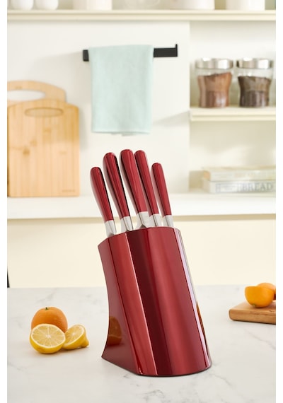 Karaca  Samuray Flash Red Japon Çeliği 6 Parça Bıçak Seti Kırmızı