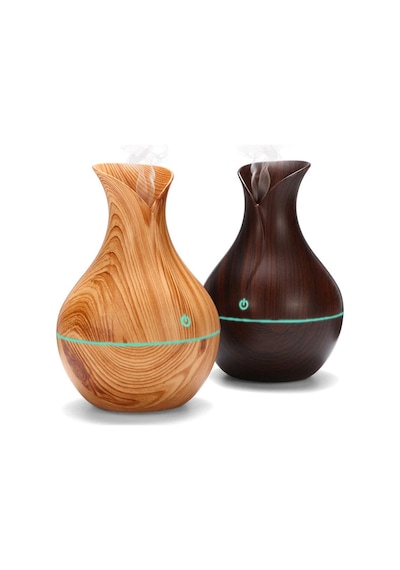 Humidifier Vazo Şekilli Ahşap  Difüzör Ultrasonik Buhardanlık Oda Hava Nemlendirici
