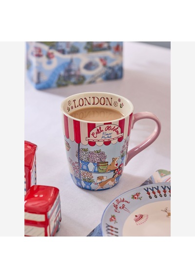 London Flower Mavi Stoneware Kupa 375 Ml
