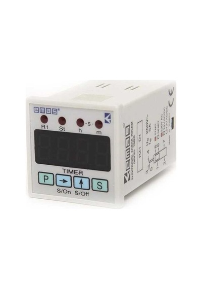 Emas Rz1d1s-5 Rz1 Serisi 230vac 1co5a Rezistif 0,1sn-99,59 Saat Dijital Zaman Rölesi