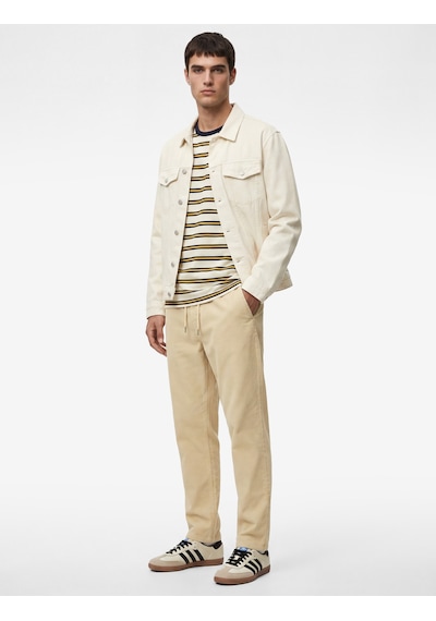 Koton Pamuklu Cepli Beli Bağcıklı Bol Oversize Jogger Jean Pantolon Bej 6sam40275nd Ekru