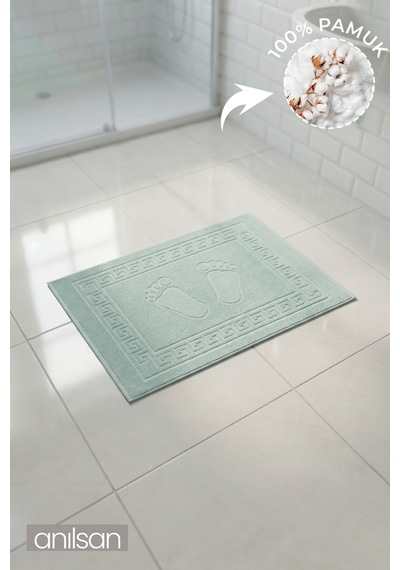 Mint Yeşili Greek Ayak Havlusu - 50x70 Cm, 245 Gr, %100 Pamuk, Spa Ve Otel Banyo Paspası, Günlük Kullanıma Uygun Mint Yeşili