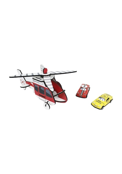 Ahşap Asansörlü Otopark - Üç Katlı Garaj Seti - Hotwheels Garaj Seti - Otopak Seti - Kaydıraklı Gara