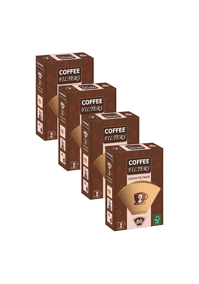 Caffeo Filters No2 80 Adet Kahve Filtre Kağıdı X 4 Adet Filtre Kağıdı