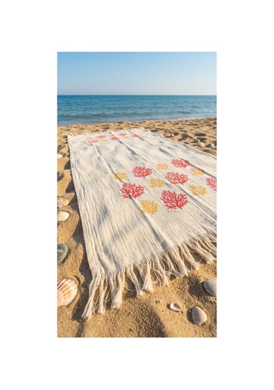%100 Pamuk 4 Katlı Müslin Kumaş Plaj Havlusu / Peştemal / Banyo / Hamam Havlusu 90 X 190 Cm Ekru - 892992974 Ekru