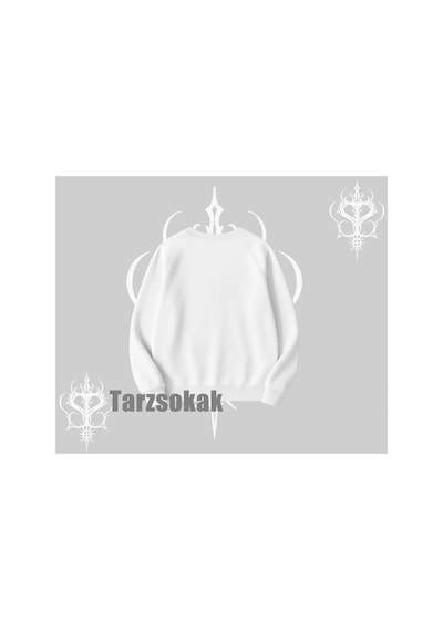 Tarzsokak Procatstinator Kedi Baskılı Biskilet Sweatshirt Beyaz