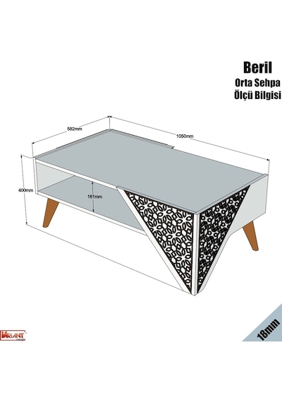 Variant Beril Orta Sehpa - Krem