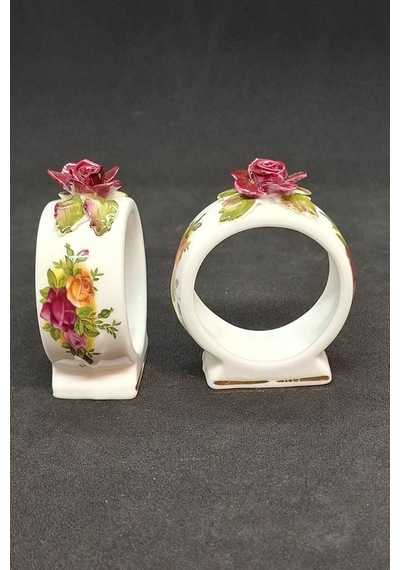 Old Country Roses Bone China Kahve Yanı Aksesuarı 2 Adet Kırmızı