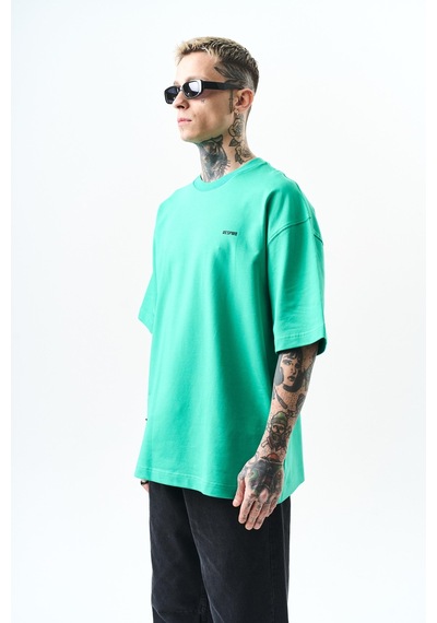 Erkek Respire Yazı Detaylı Oversize T-shirt Vişne