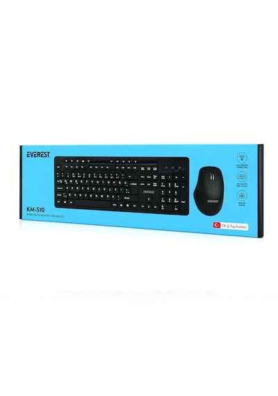 Go İthalat Kablosuz Multimedia Klavye - Mouse Seti Siyah Q Klavye Km-510 Optik